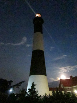 Fire Island Lighthouse at night